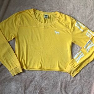 PINK long sleeve crop top